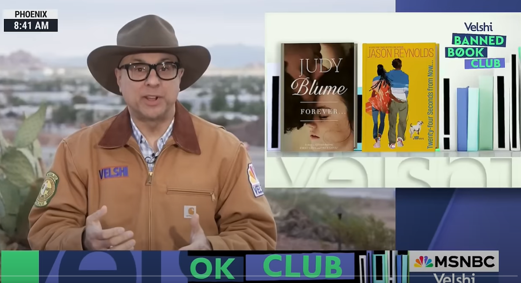 Velshi Banned Book Club: Featured Judy Blume and Jason Reynolds discussing the impact of banning books on October 19, 2024.